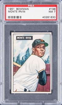 1951 Bowman #198 Monte Irvin Rookie Card - PSA NM 7   